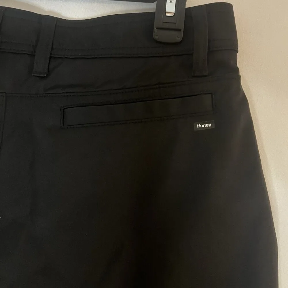 Hurley Men’s Pants Black Jet Set Tech 32W Slim Tapered Stretch Size 32
